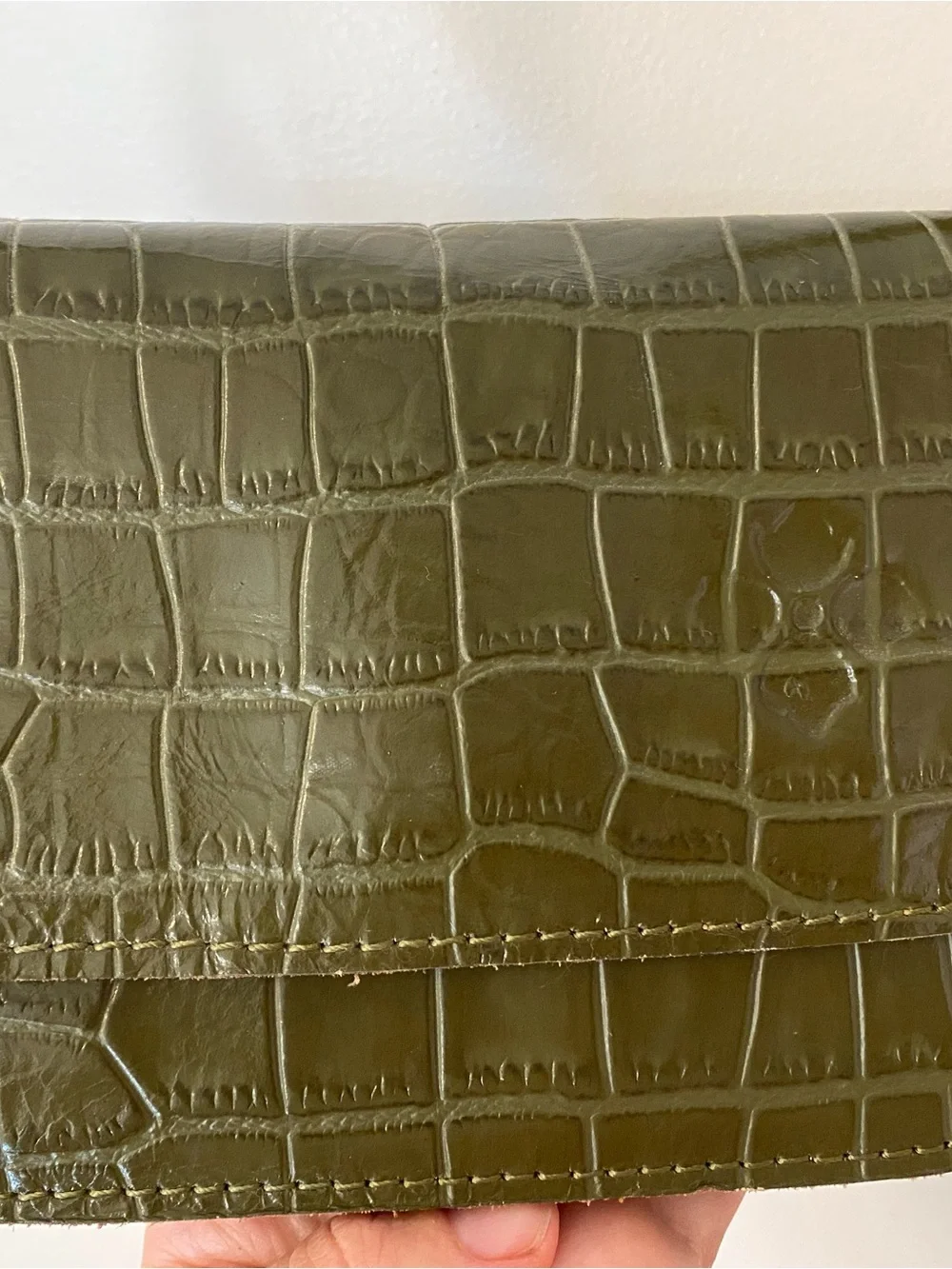 Patricia Nash Olive Croc-Embossed Crossbody